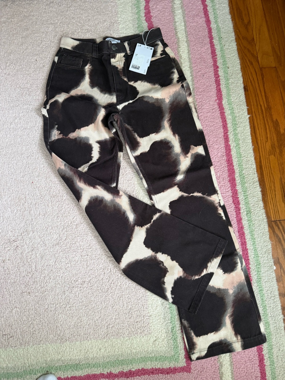& Other Stories brownand Cream Cow-Print women’s jeans